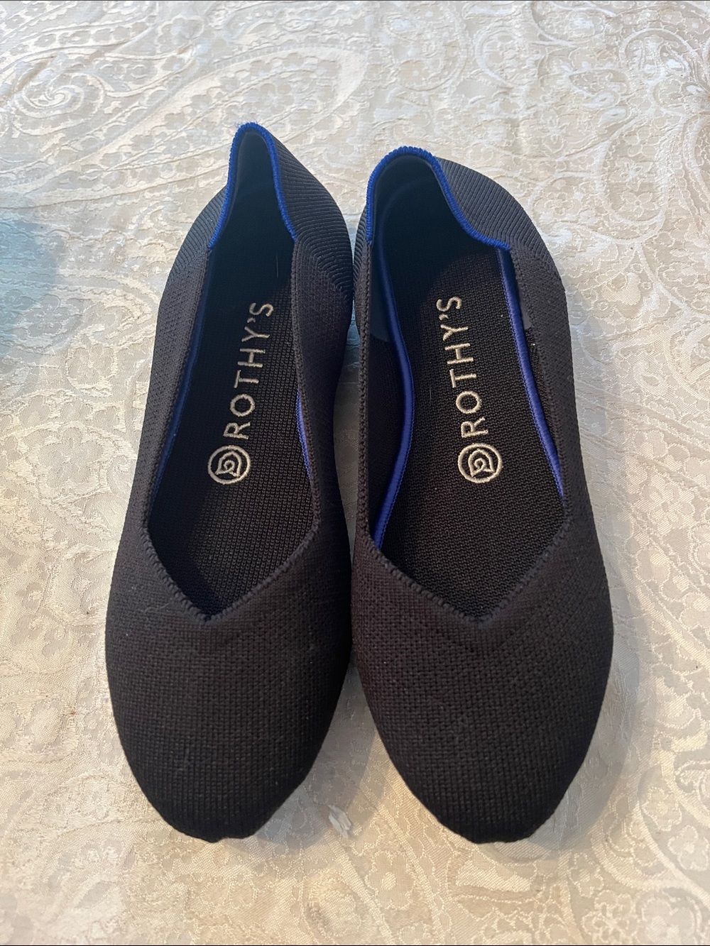 Rothy's Black Knit Ballet Flats Size 8 Like New!!